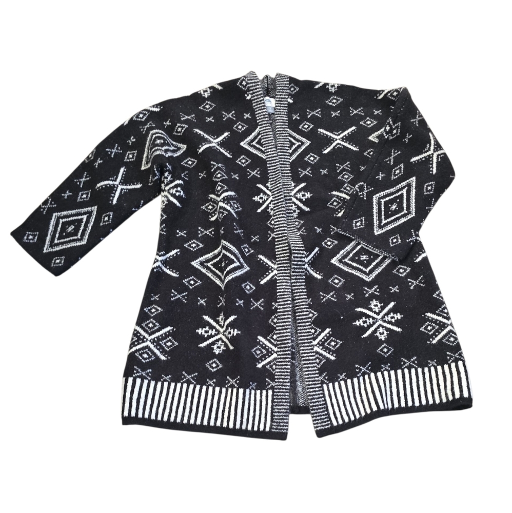 Old Navy Black and White Geometric Cardigan